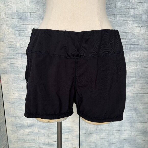 ATHLETA Activewear Black Short Elastic Waist Side Pockets Zip Back Pocket sz M - Picture 1 of 5